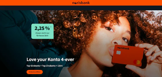 2,25% Tagesgeld Zinsen + 120€ Prämie 💰 Norisbank Girokonto inkl. Mastercard