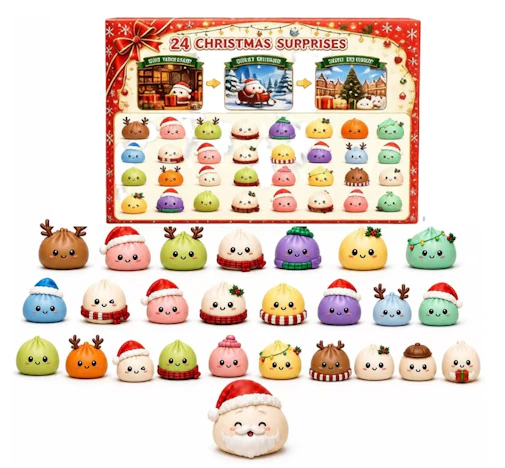 Squishy Adventskalender 2026 24 Tage Countdown Weihnachtskalender A