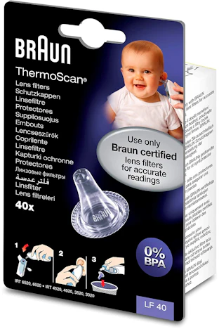 Braun Ersatzschutzkappen für Braun Thermoscan Thermometer, 40 Stück