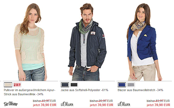 s.Oliver 10€ Gutschein (MBW: 40€) + kostenloser Versand