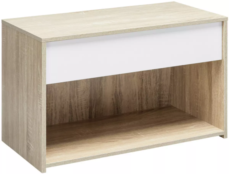 Bessagi Home Schuhschrank Basic für 11€ - Weiß &amp; Eiche, 75 x 48 x 38 cm