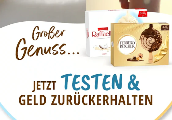 Ferrero Rocher und Raffaello Eis gratis testen und Geld zurück