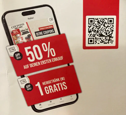 gratis Heißgetränk und 59% Rabatt auf den 1. Einkauf über Schäfer dein Bäcker App Bäckerei