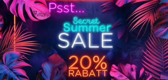 Secret Summer Sale! 20% Rabatt auf das gesamte Sortiment bei Vitafy 💪