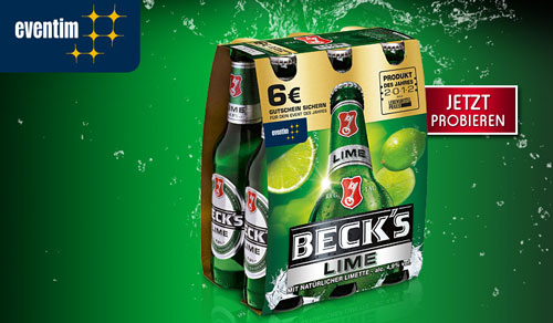 12€ eventim Gutschein beim Kauf von 2 Becks Lime Sixpacks
