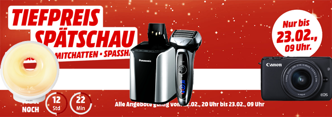 Media Markt Tiefpreisspätschau - z. B. Canon EOS M10 Kit 15-45 mm für 222€