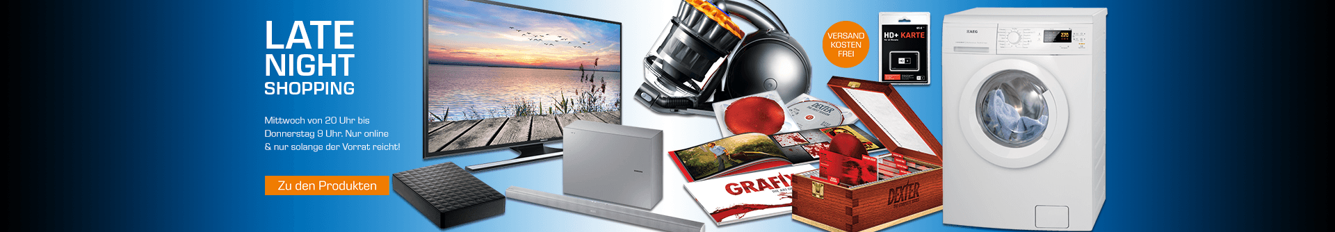 Saturn Late Night Shopping in der Übersicht - z.B. AEG L61670FL, 7 kg Waschmaschine, Frontlader, A+++, 1600 U/Min. für 399€