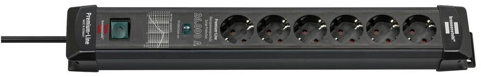 Brennenstuhl Premium-Line für 16€ - 6-fach Steckdosenleiste, 1,8m Kabel