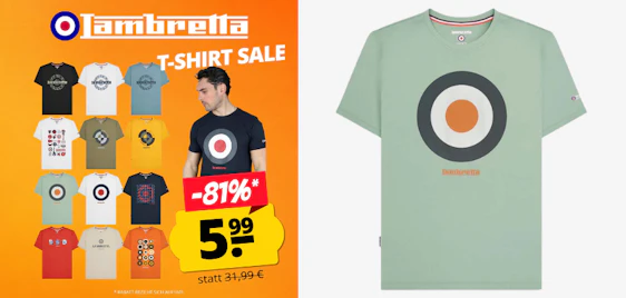 Lambretta T-Shirt Sale bei Sportspar 👕 über 30 Shirts für 5,99€