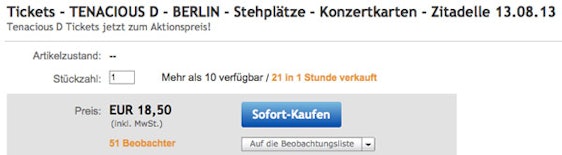 Tenacious D Konzertkarten für Berlin Spandau (Zitadelle) für 18,50€ *UPDATE*