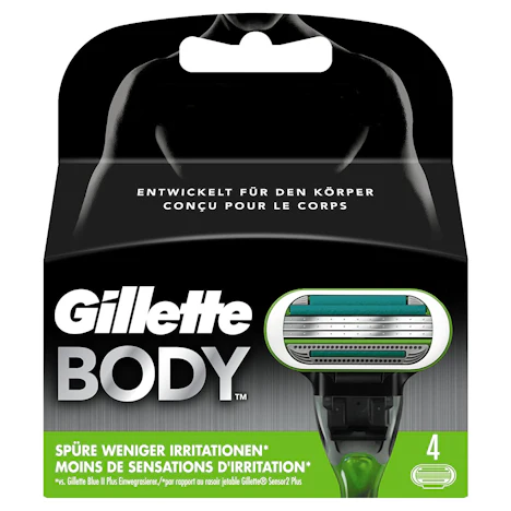 Gillette Body 3 Rasierklingen, 4 Stück