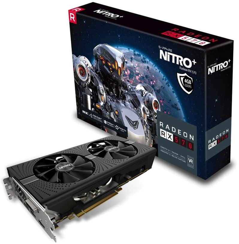 Sapphire Radeon RX 570 Nitro+ GDDR5 für 135€ - Single GPU AMD Grafikkarte mit 1.168 MHz &amp; 4 GB