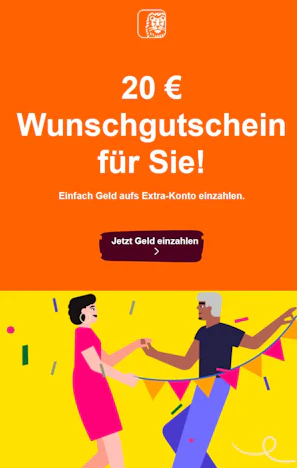ING Extra-Konto: 100 € einzahlen, 20 € Gewinn - steuerfrei (personalisiert)