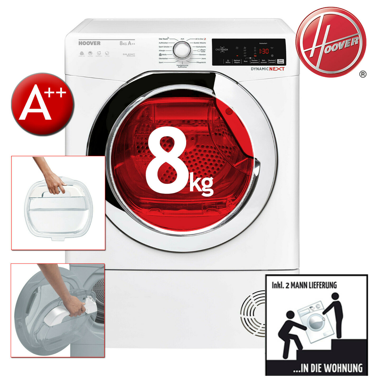 8 KG Wärmepumpentrockner Hoover GDX H8A2TCEXM für nur 314,91 EUR inkl. Lieferung
