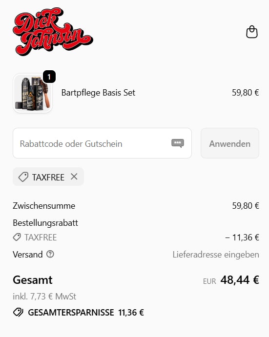 Dick Johnson Gutschein einlösen