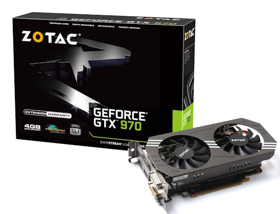 ZOTAC GeForce GTX 970 für 259€ - PCI-e, 4GB GDDR5, HDMI, DVI, DisplayPort, 1 GPU
