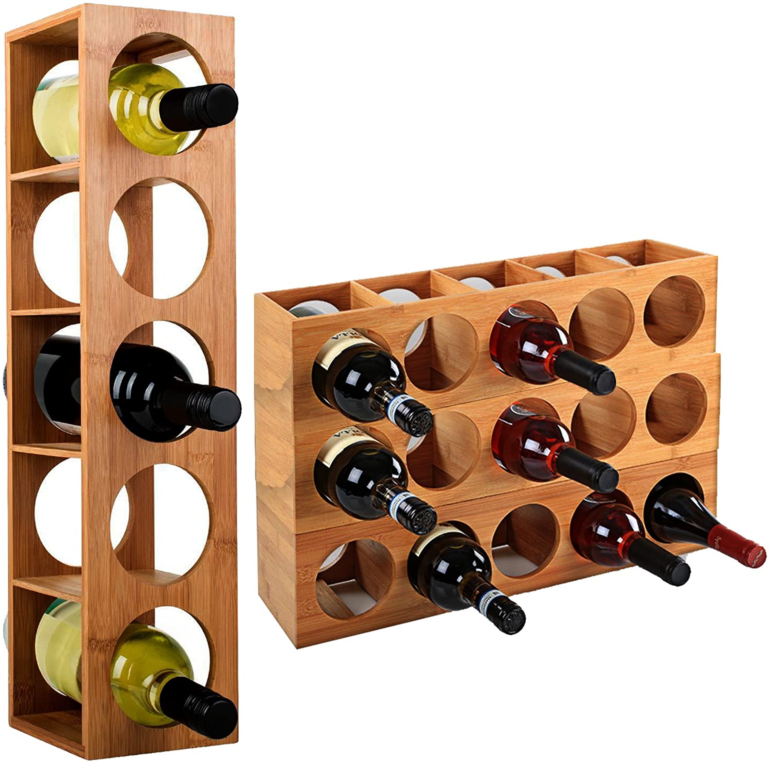 Bambus Weinregal für 5 Flaschen