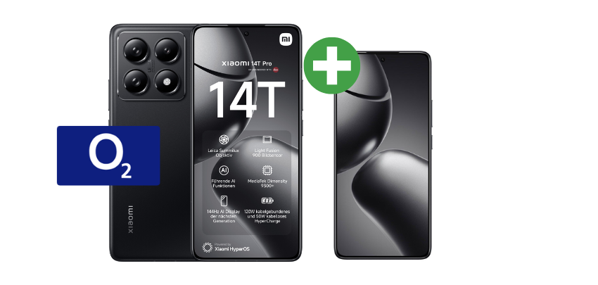 Doppelkarten-Aktion! 🤩 2x Xiaomi 14T Pro &amp; 2x 100GB o2 Mobile L–Allnet Flat für 49,98€/Monat 📱💫