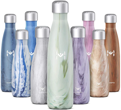 Hompo Edelstahlflasche ab 7€ - Doppelwand-Trinkflasche in verschiedenen Größen und Designs