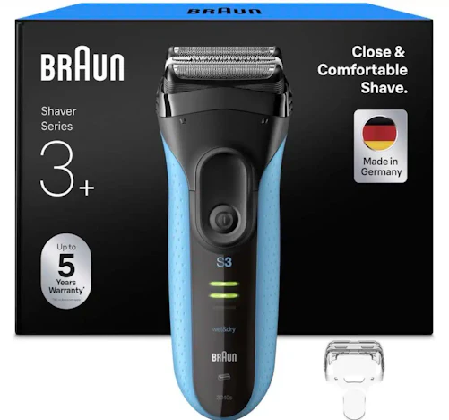 Braun Rasierer Herren Elektrisch Series 3+ in blau für 59€(statt 76,99€)