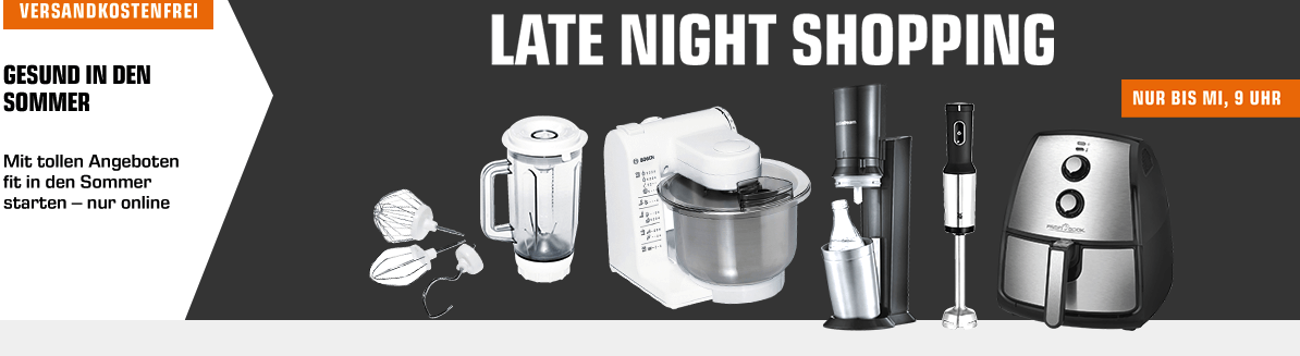 Saturn Late Night Shopping: Gesund in den Sommer  – die Top 9, z.B. Tefal OptiGrill Kontaktgrill + Tipp-Kick für 89€