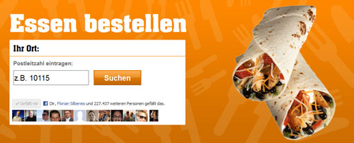 3€ Lieferservice.de Gutschein mit 10€ Mindestbestellwert - auch für Bestandskunden