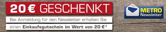 20€ Metro Gutschein (ab 100€ Einkaufswert) - für Gewerbetreibende