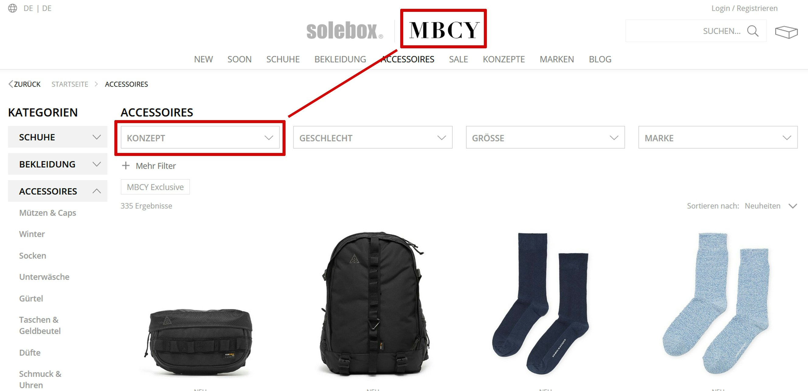 solebox Konzept wechseln