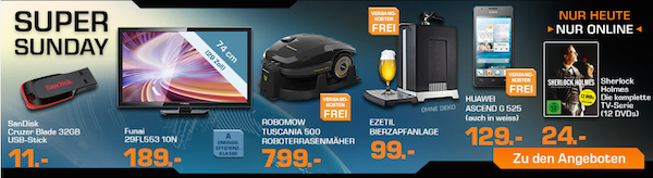 Saturn Super Sunday - z.B. SanDisk Cruzer Blade 32GB USB Stick für 11€