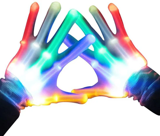 Handschuhe LED Bunte Beleuchtung Finger Glow für 4,49 €