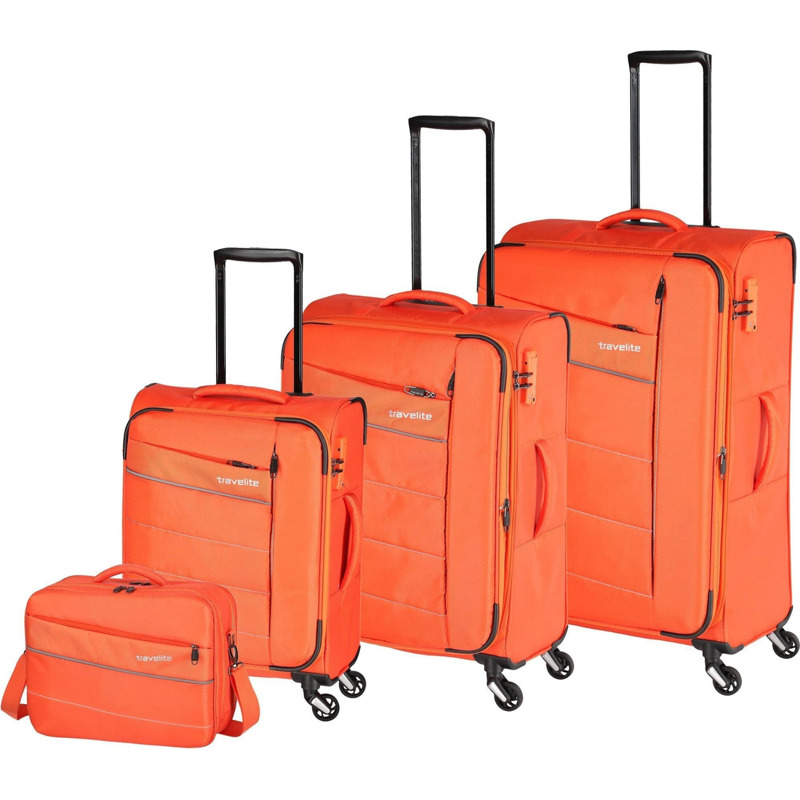 Travelite Kite 4-Rollen-Trolley-Set 54/64/75 cm &amp;amp; Boardcase orange für nur 121,13€ statt 212,00€