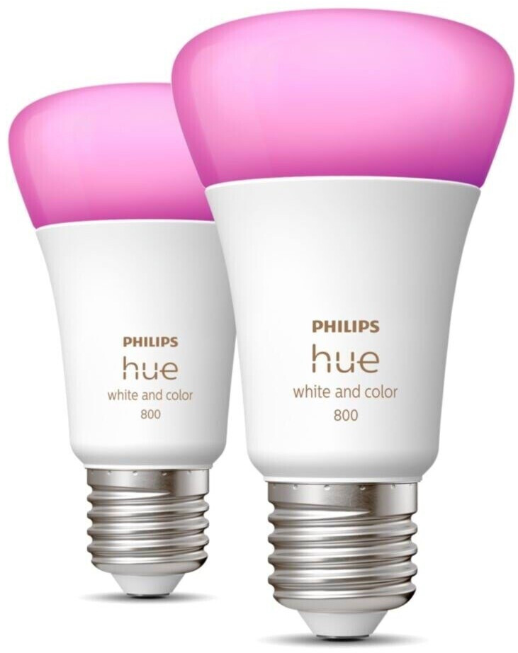 2er Set Philips Hue White &amp; Color Ambiance E27 für 60€ - Bluetooth LED-Lampe mit 806 Lumen