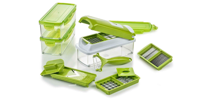 Genius Nicer Dicer Smart für 30€ - 14-teiliger Obst- &amp; Gemüseschneider, inkl. 3 x 800ml Behälter