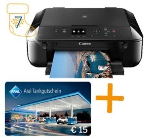 Canon Pixma MG5750 in schwarz plus 15€ Tankgutschein für 69,90€