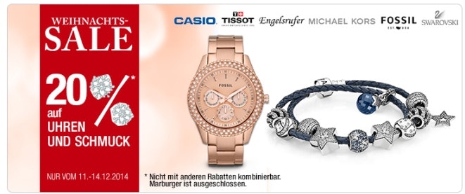 galeria kaufhof schmuck uhren rabatt schnaeppchenfuchs