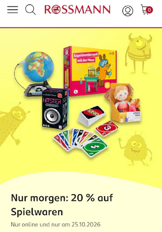 Rossmann 20% Rabatt auf Spielwaren