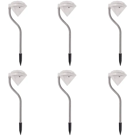 vidaXL Solar LED Gartenleuchten 6 STK 9x7,8x29,5 cm