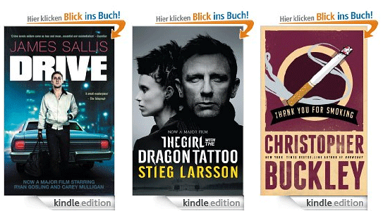 Amazon Kindle-Aktion - 500 eBooks für unter 2€, z.B. James Sallis: Drive für 0,99€ / Stieg Larsson: The Girl with the Dragon Tattoo für 1,99€ / Christopher Buckley: Thank you for Smoking für 1,09€