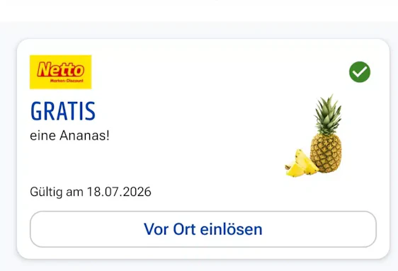 gratis Ananas🍍 bei Netto MD mit Payback nur am 18.07.26