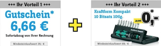 6,66€ Gutschein bei Conrad - ab 69€ kostenloser Bitsatz *UPDATE*