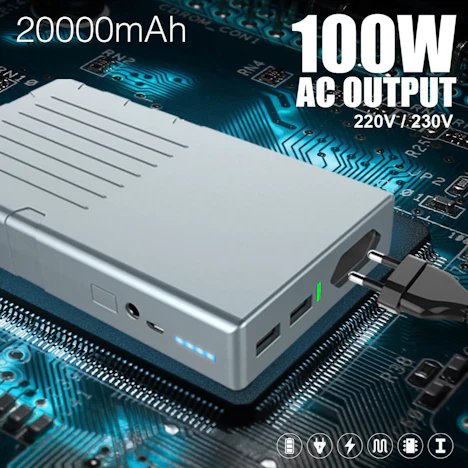 Amazon -15€ Gutschein - Powerbank 20000mAh 220V/230V AC 100W Ausgang fur MacBook, Laptop, Notebook, Tablet