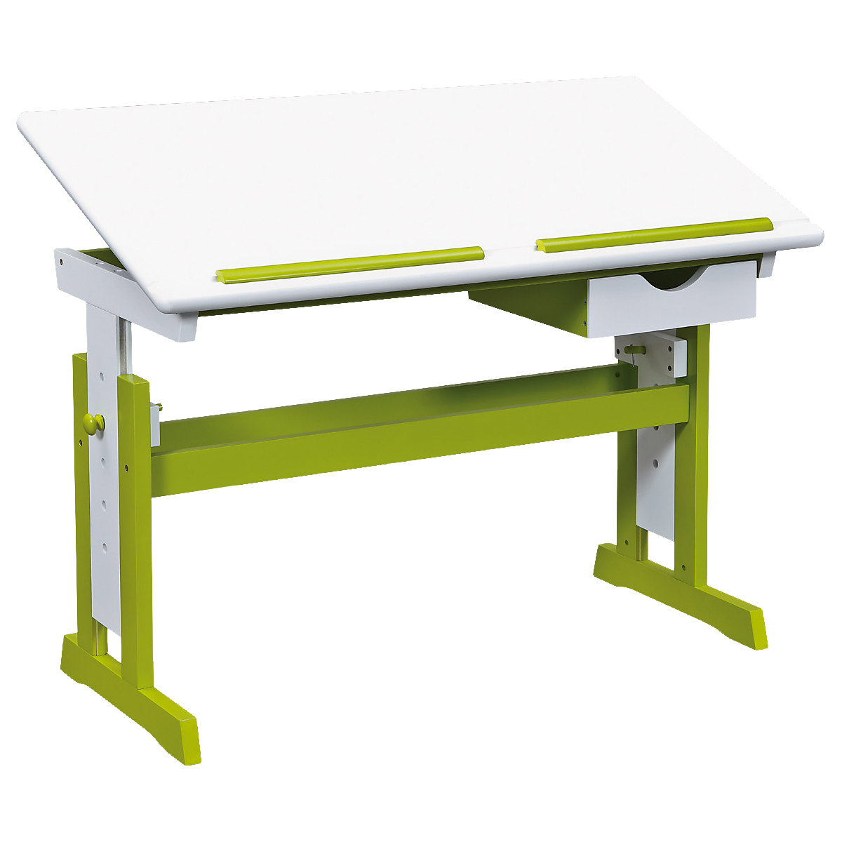 Vorbei! Kinderschreibtisch PIJII, höhenverstellbar, weiß/grün für 9,99€