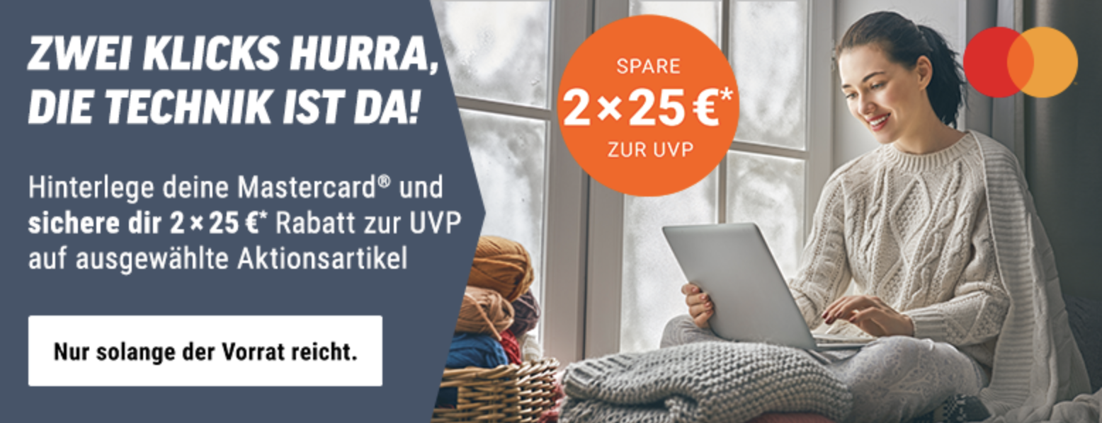 Notebooksbilliger: 25€ Rabatt auf verschiedene Artikel bei Zahlung mit Mastercard » z.B. Crucial MX500 SSD 2TB für 129€ 🖥️
