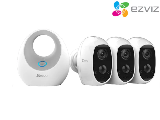 3x Ezviz C3A Sicherheitskameras mit 1x W2D Basisst