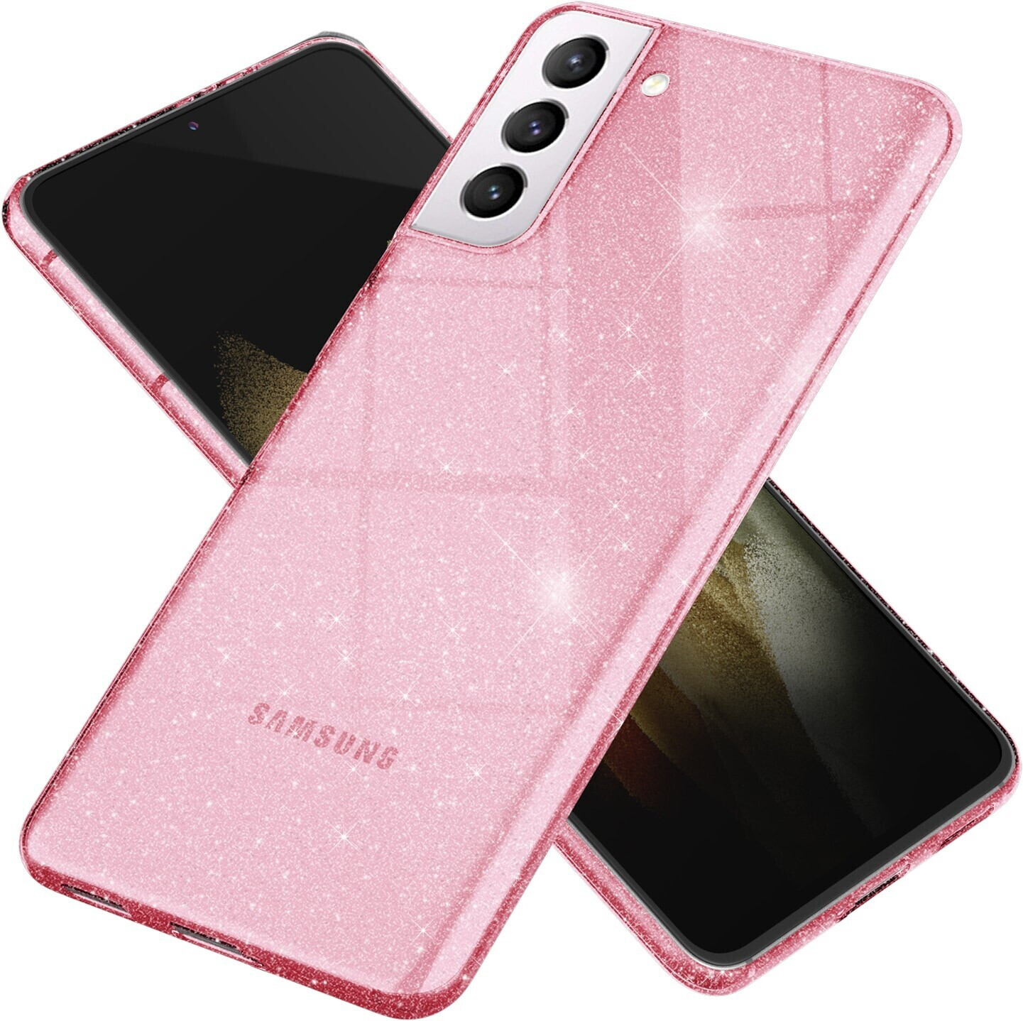 28% Nachlass auf NALIA Glitter Handyhülle (Galaxy S21), Smartphone Hülle, Pink