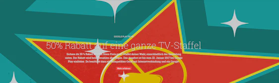 50% Rabatt auf eine Serien-Staffel und Google Play - z.B. Game of Thrones 6 in HD für 14€