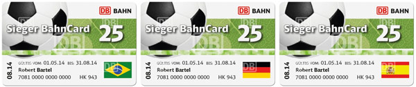 Sieger BahnCard 25 - lohnt sich die Aktion zur Fußball-WM?