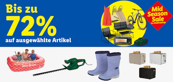 Lidl Mid Season Sale 🌞🛒 Bis zu 72% Rabatt im Onlineshop sichern!