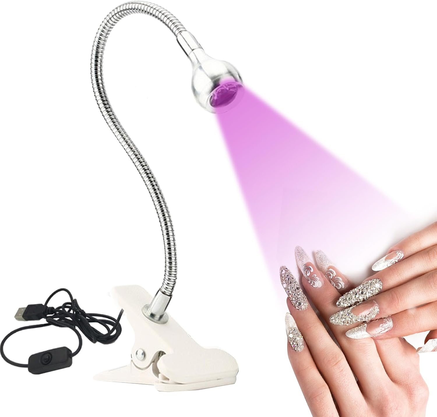 UV Lampe für Gelnägel, Schreibtischleuchte Flexible Schwanenhals-Led Lampe Nägel