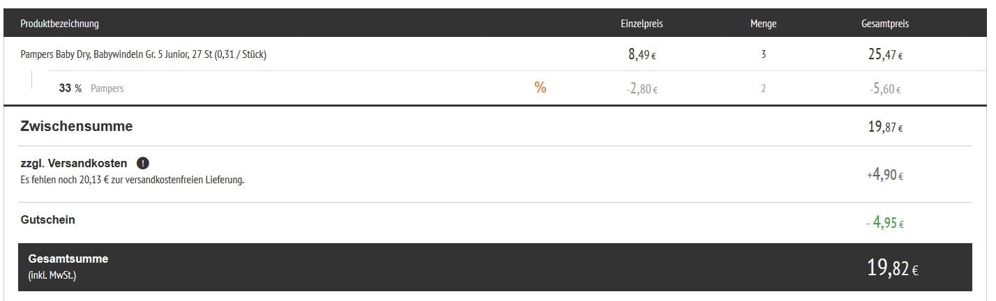 warenkorb allyouneed